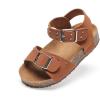 imageFelix ampamp Flora Toddler Girls Sandals Flower Girl Cork Footbed Open Toe Comfort Princess Summer Flat ShoesBc329brown