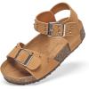 imageFelix ampamp Flora Toddler Girls Sandals Flower Girl Cork Footbed Open Toe Comfort Princess Summer Flat ShoesBc329yellow