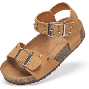 imageFelix ampamp Flora Toddler Girls Sandals Flower Girl Cork Footbed Open Toe Comfort Princess Summer Flat ShoesBc329yellow
