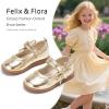 imageFelix ampamp Flora Toddler Girl Mary Jane Dress Shoes  School Oxford Flats for Girl Party ShoesB429gold