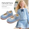 imageFelix ampamp Flora Toddler Little Girl Mary Jane Dress Shoes  Ballet Flats for Easter Flower Girl Party School ShoesB430blue