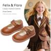 imageFelix ampamp Flora Toddler Little Girl Mary Jane Dress Shoes  Ballet Flats for Easter Flower Girl Party School ShoesB430brown