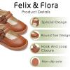 imageFelix ampamp Flora Toddler Little Girl Mary Jane Dress Shoes  Ballet Flats for Easter Flower Girl Party School ShoesB430brown