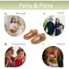 imageFelix ampamp Flora Toddler Little Girl Mary Jane Dress Shoes  Ballet Flats for Easter Flower Girl Party School ShoesB430oxford Brown