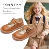 imageFelix ampamp Flora Toddler Little Girl Mary Jane Dress Shoes  Ballet Flats for Easter Flower Girl Party School ShoesB430oxford Brown