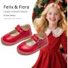 imageFelix ampamp Flora Toddler Little Girl Mary Jane Dress Shoes  Ballet Flats for Easter Flower Girl Party School ShoesB430red