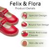 imageFelix ampamp Flora Toddler Little Girl Mary Jane Dress Shoes  Ballet Flats for Easter Flower Girl Party School ShoesB430red