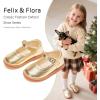 imageFelix ampamp Flora Toddler Little Girl Mary Jane Dress Shoes  Ballet Flats for Easter Flower Girl Party School ShoesB431bright Gold