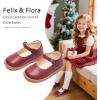 imageFelix ampamp Flora Toddler Little Girl Mary Jane Dress Shoes  Ballet Flats for Easter Flower Girl Party School ShoesB431burgundy