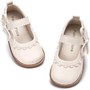 imageFelix ampamp Flora Toddler Girl Mary Jane Dress Shoes  School Oxford Flats for Girl Party ShoesB429beige