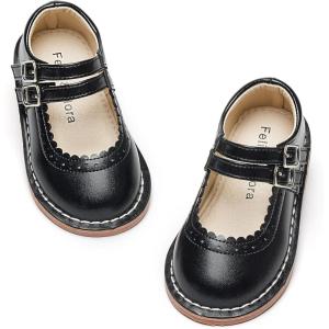 imageFelix ampamp Flora Toddler Little Girl Mary Jane Dress Shoes  Ballet Flats for Easter Flower Girl Party School ShoesB430black