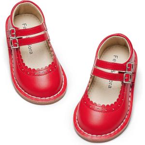 imageFelix ampamp Flora Toddler Little Girl Mary Jane Dress Shoes  Ballet Flats for Easter Flower Girl Party School ShoesB430red