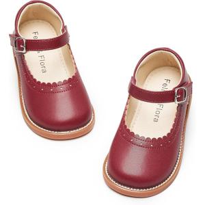 imageFelix ampamp Flora Toddler Little Girl Mary Jane Dress Shoes  Ballet Flats for Easter Flower Girl Party School ShoesB431burgundy