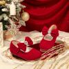 imageFelix ampamp Flora Toddler Flower Girl Dress Shoes  Baby Girl Ballet Mary Jane Flats for Party School WeddingBf15red