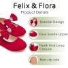imageFelix ampamp Flora Toddler Flower Girl Dress Shoes  Baby Girl Ballet Mary Jane Flats for Party School WeddingBf15red