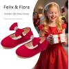 imageFelix ampamp Flora Toddler Flower Girl Dress Shoes  Baby Girl Ballet Mary Jane Flats for Party School WeddingBf15red