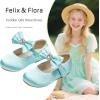 imageFelix ampamp Flora Toddler Flower Girl Dress Shoes  Baby Girl Ballet Mary Jane Flats for Party School WeddingBf15turquoise