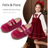 imageFelix ampamp Flora Toddler Little Girls Dress Shoes  Flower Girls Mary Jane Flats Ballet Shoes Party WeddingBf17burgundy