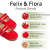 imageFelix ampamp Flora Toddler Little Girls Dress Shoes  Flower Girls Mary Jane Flats Ballet Shoes Party WeddingBf17red