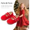 imageFelix ampamp Flora Toddler Little Girls Dress Shoes  Flower Girls Mary Jane Flats Ballet Shoes Party WeddingBf17red