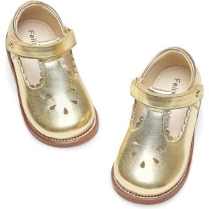 imageFelix ampamp Flora Toddler Girl Oxford Dress Shoes  Mary Jane Flats for Little Girl Party School ShoesB426gold