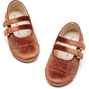 imageFelix ampamp Flora Toddler Little Girls Dress Shoes  Flower Girls Mary Jane Flats Ballet Shoes Party WeddingBf17brown