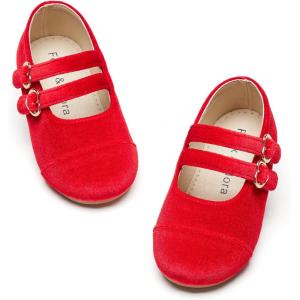 imageFelix ampamp Flora Toddler Little Girls Dress Shoes  Flower Girls Mary Jane Flats Ballet Shoes Party WeddingBf17red