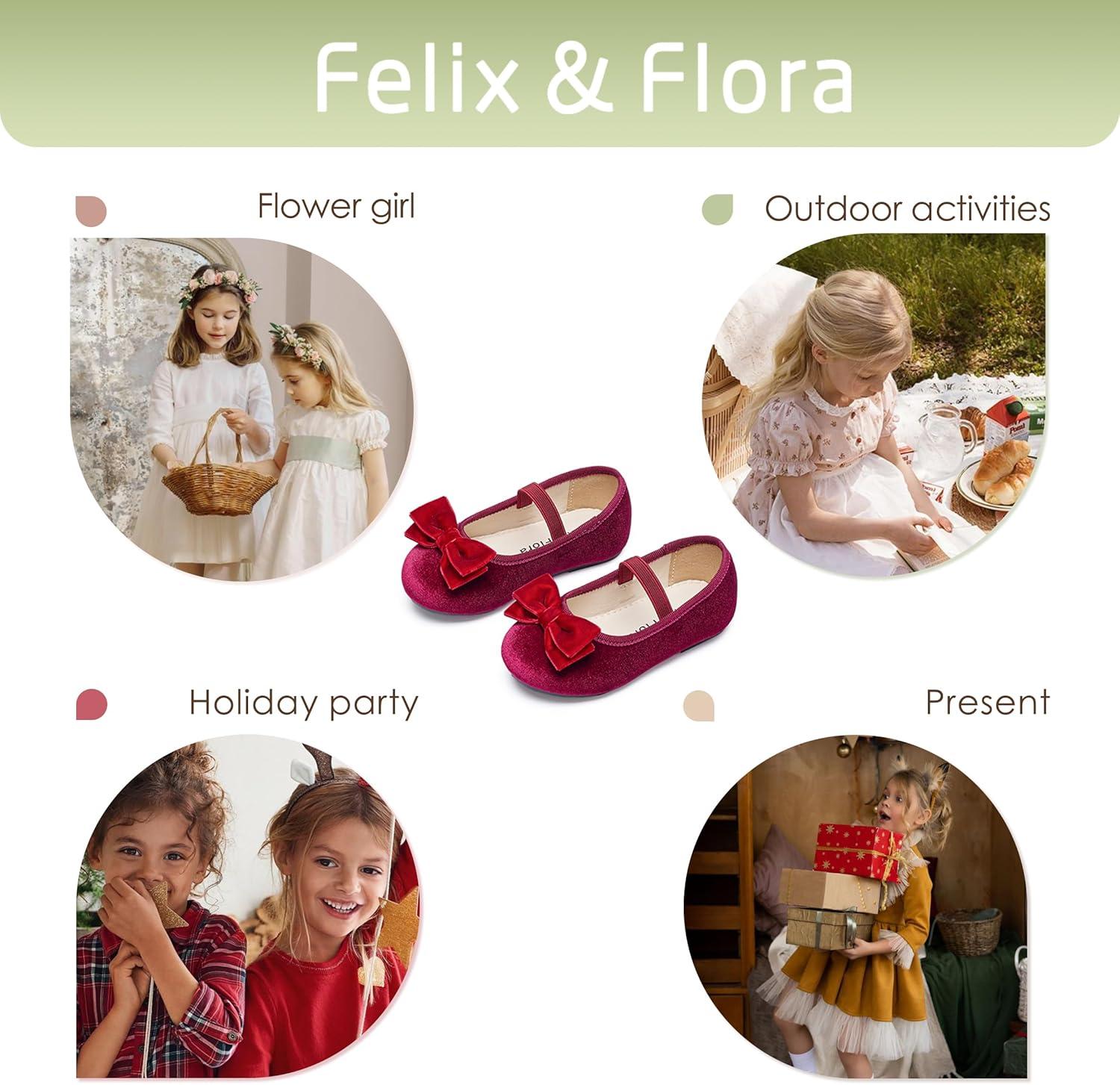 imageFelix ampamp Flora Toddler Flower Girl Dress Shoes  Girl Ballet Flats Party School Shoes WeddingB803purple