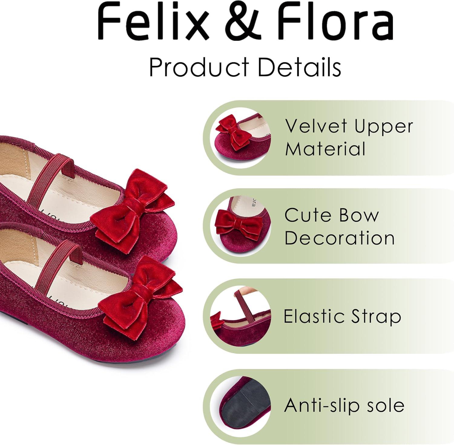 imageFelix ampamp Flora Toddler Flower Girl Dress Shoes  Girl Ballet Flats Party School Shoes WeddingB803purple