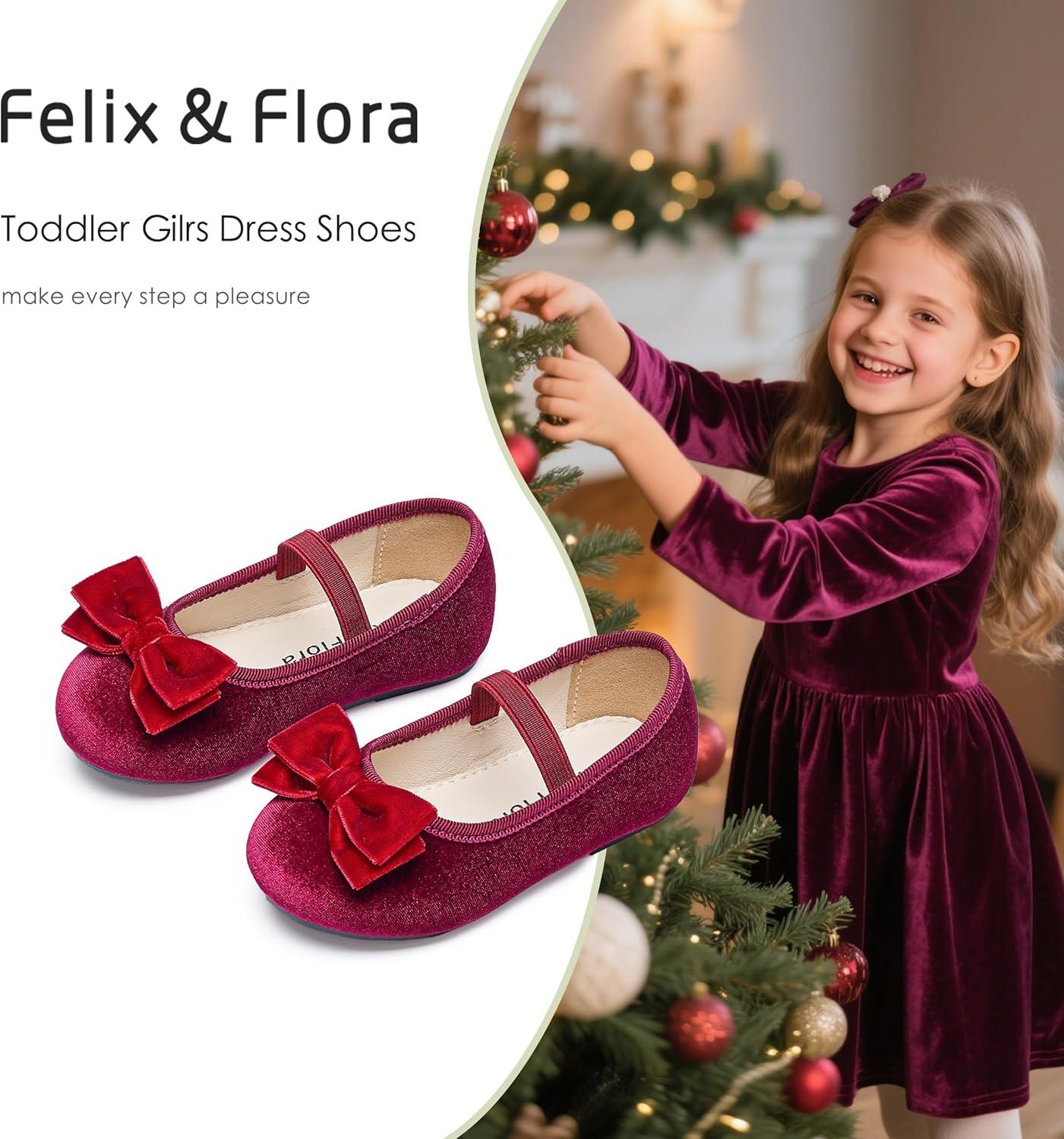 imageFelix ampamp Flora Toddler Flower Girl Dress Shoes  Girl Ballet Flats Party School Shoes WeddingB803purple