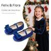 imageFelix ampamp Flora Toddler Flower Girl Dress Shoes  Girl Ballet Flats Party School Shoes WeddingB803navy Blue