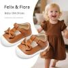 imageFelix ampamp Flora Soft Sole Baby Dress Shoes  Infant Baby Walking Shoes Moccasinss Rubber Sole Crib ShoesByb03fl Brown
