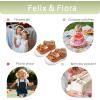 imageFelix ampamp Flora Soft Sole Baby Dress Shoes  Infant Baby Walking Shoes Moccasinss Rubber Sole Crib ShoesByb03fl Brown