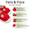 imageFelix ampamp Flora Soft Sole Baby Dress Shoes  Infant Baby Walking Shoes Moccasinss Rubber Sole Crib ShoesByb03red