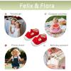 imageFelix ampamp Flora Soft Sole Baby Dress Shoes  Infant Baby Walking Shoes Moccasinss Rubber Sole Crib ShoesByb03red