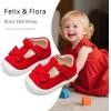imageFelix ampamp Flora Soft Sole Baby Dress Shoes  Infant Baby Walking Shoes Moccasinss Rubber Sole Crib ShoesByb03red