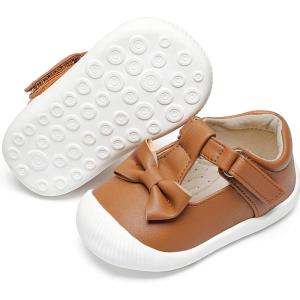 imageFelix ampamp Flora Soft Sole Baby Dress Shoes  Infant Baby Walking Shoes Moccasinss Rubber Sole Crib ShoesByb03fl Brown