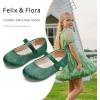 imageFelix ampamp Flora Girls Toddler Little Ballet Shoes  Flower Girls Mary Jane Flats Dress Shoes Party WeddingBf10dark Green