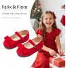 imageFelix ampamp Flora Girls Toddler Little Ballet Shoes  Flower Girls Mary Jane Flats Dress Shoes Party WeddingBf16red