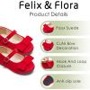imageFelix ampamp Flora Girls Toddler Little Ballet Shoes  Flower Girls Mary Jane Flats Dress Shoes Party WeddingBf16red
