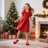 imageFelix ampamp Flora Girls Toddler Little Ballet Shoes  Flower Girls Mary Jane Flats Dress Shoes Party WeddingBf16red