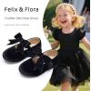 imageFelix ampamp Flora Toddler Flower Girl Dress Shoes  Girl Ballet Flats Party School Shoes WeddingB821velvet Black