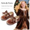 imageFelix ampamp Flora Toddler Flower Girl Dress Shoes  Girl Ballet Flats Party School Shoes WeddingB821velvet Brown