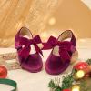 imageFelix ampamp Flora Toddler Flower Girl Dress Shoes  Girl Ballet Flats Party School Shoes WeddingB821velvet Burgundy