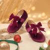 imageFelix ampamp Flora Toddler Flower Girl Dress Shoes  Girl Ballet Flats Party School Shoes WeddingB821velvet Burgundy