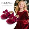 imageFelix ampamp Flora Toddler Flower Girl Dress Shoes  Girl Ballet Flats Party School Shoes WeddingB821velvet Burgundy
