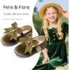 imageFelix ampamp Flora Toddler Flower Girl Dress Shoes  Girl Ballet Flats Party School Shoes WeddingB821velvet Green