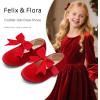 imageFelix ampamp Flora Toddler Flower Girl Dress Shoes  Girl Ballet Flats Party School Shoes WeddingB821velvet Red