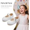 imageFelix ampamp Flora Toddler Flower Girl Dress Shoes  Girl Ballet Flats Party School Shoes WeddingBf20glitter White