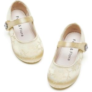 imageFelix ampamp Flora Girls Toddler Little Ballet Shoes  Flower Girls Mary Jane Flats Dress Shoes Party WeddingBf10nude